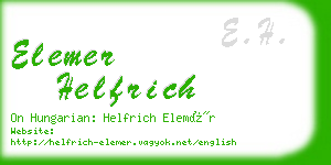 elemer helfrich business card